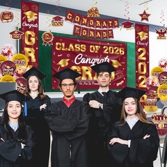 Graduation Decorations 2026 Maroon and Gold Graduation Party Decor Set includ…