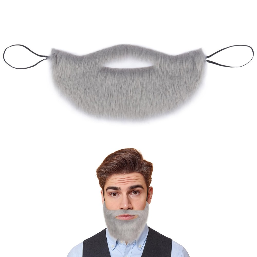 Men Fake Beard Self Adhesive Adult Synthetic Mustache Costume Facial Hair for…