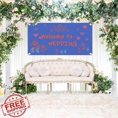 PATIKIL Blank Banner Blue 1’x10′ 2 Set