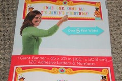 FISHER PRICE 1st BIRTHDAY CIRCUS CUSTOMIZABLE GIANT BANNER Party Supplies Red