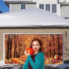 6 x 13 FT Happy Fall Thanksgiving Garage Door Banner Yard Sign Glitter Autumn