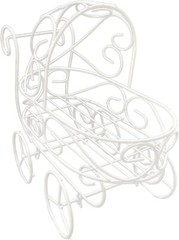 Baby Shower White Metal Carriage Stroller Centerpiece Great For Decoration