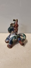 10cm Glazed Pottery Dog Creative Art Paint