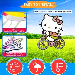 Hello Kitty Themed Yard Signs Party Birthday Outdoor Decorations Stakes Supplies