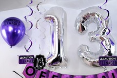 Complete 13th Birthday Party Pack – Silver Balloons & Hilarious Decorations