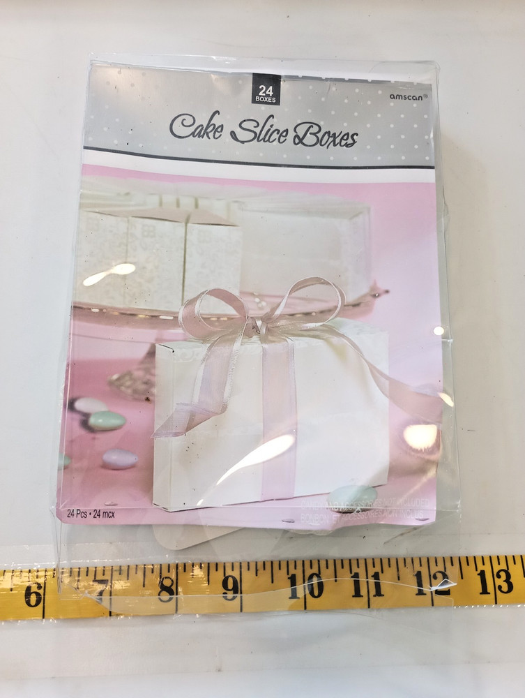 Favor box pack cake slice holder white sealed party supplies