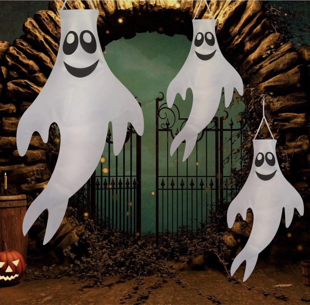 Ghost Windsocks Flag Outdoor Hanging Decoration Halloween Windsocks