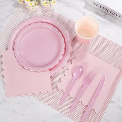Complete Pink Party Set – 175 Pcs Disposable Plates, Cups & Napkins for Events