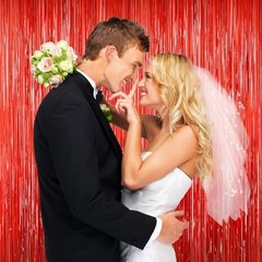 Tinsel Backdrop, 2Pack Fringe Curtains Foil Tinsel Party Streamer Backdrop Red