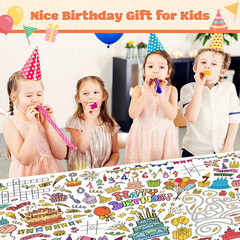 Birthday Coloring Tablecloth, 40X28 Inch Coloring Poster Coloring Table Cloth fo