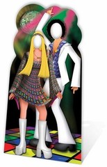 Disc Pair Holder – IN Lifesize Cardboard Shape 1970s 1980s Party Decoration