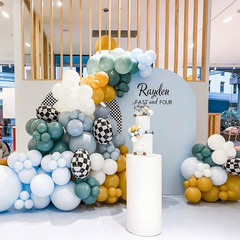 Slate Blue Balloons Happy Birthday Decoration 53Pcs 5Inch/12Inch/18Inch Assorted