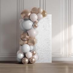 12 Pcs Shimmer Wall Backdrop Panels Square Sequin Party Decoration White 3×4 Ft