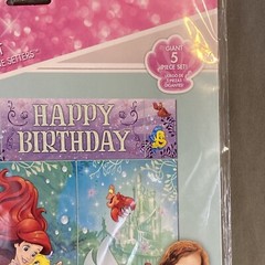 Disney PRINCESS Ariel Mermaid HAPPY BIRTHDAY party GIANT BACKDROP DECORATING KIT