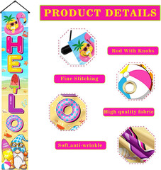 Summer Party Decorations Porch Sign, 71″ X 12″ Hello Summer Banner for Office In