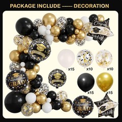 Black and Gold Graduation Decorations Class of 2026 – Graduation Balloon Boxe…