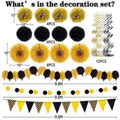 35PCS Party Decorations Fan Hanging Set – ,Graduation,Baby Shower,Wedding,Ret…