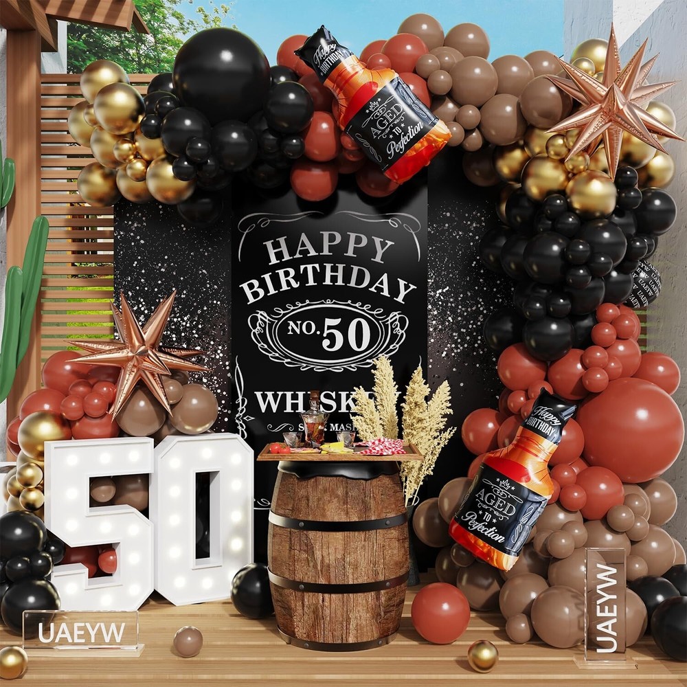 Whiskey Birthday Party Decorations Aged to Perfection Party Supplies, 143Pcs …