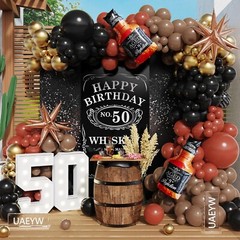 Whiskey Birthday Party Decorations Aged to Perfection Party Supplies, 143Pcs …