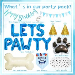Dog Birthday Party Supplies Set – Blue Decorations for Boys
