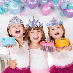 12 Pack Mermaid Party Hats Paper Mermaid Headband Crown Party Favors Supplies