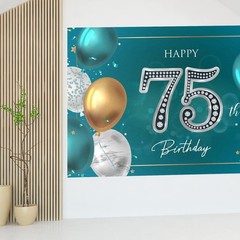 HAMIGAR 6x4ft Happy 75th Birthday Banner Backdrop – 75 Years Old Green