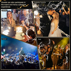 100 Pcs Wedding Wands Ribbon with 3 Colorful Flashing Modes, Light up LED Silk F
