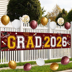 Maroon and Gold Graduation Decorations Yard Sign Banner Class of 2026 Maroon and