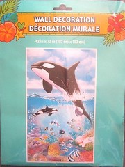 Dolphins LUAU Tropical Blue Ocean 42″x72″ Wall/Door Mural Decoration BRAND NEW