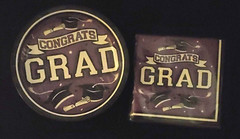 FREE Purple Congratulations Graduation Party Paper Napkins Dinner Plates for 25