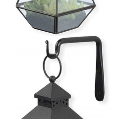 Metal Wall Hooks Black Set of 2 for Hanging Plants For Lanterns and Feeders