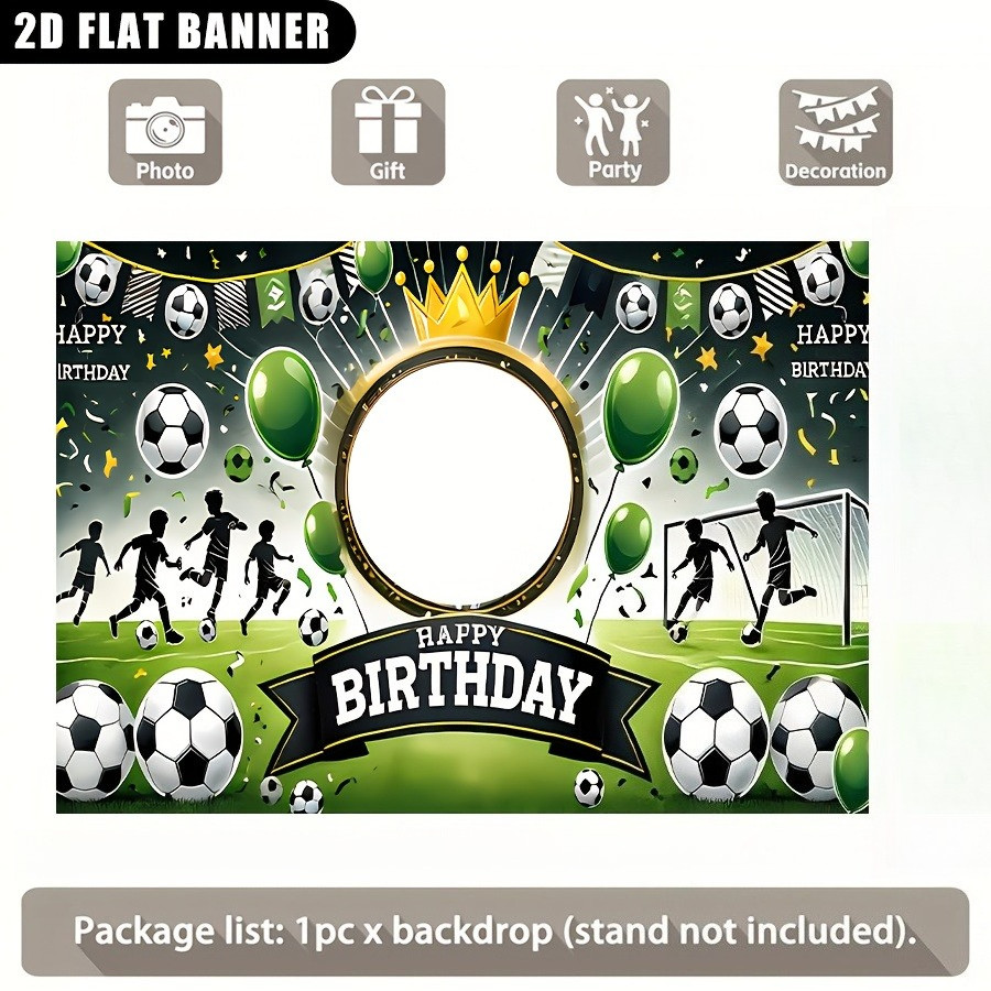 1pc 2D Personalized Custom Name Text Number Soccer Party Banner Football Decor♪