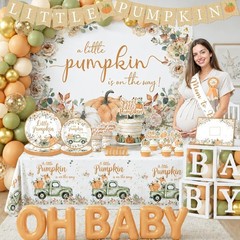Little Pumpkin Baby Shower Decorations Set. Boy or Girl, Gender Neutral NEW