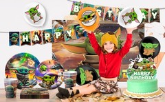 Star Wars Party Decorations Yoda Birthday Tableware Balloons Plates Cake Topper