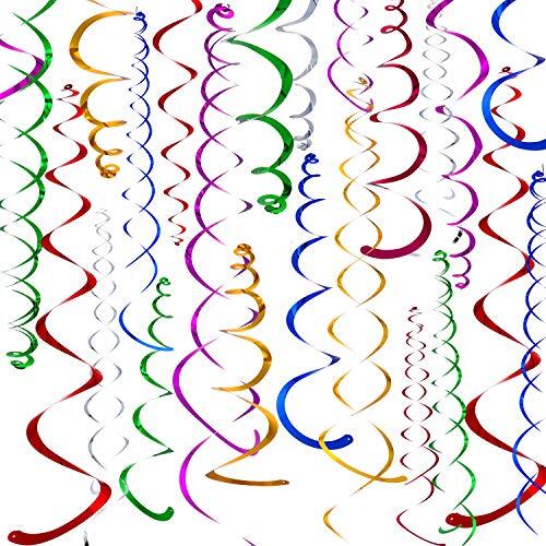 84 Pieces Christmas Hanging Swirls Whirls Party Decoration Streamers Decorati…