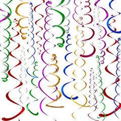 84 Pieces Christmas Hanging Swirls Whirls Party Decoration Streamers Decorati…