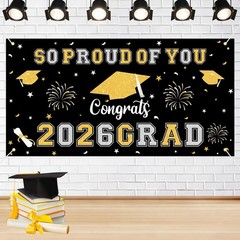66×34″ 2026 Graduation Backdrop Banner Congrats Grad Class of 2026 Party Decor