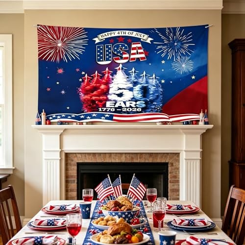 250th Anniversary USA Backdrop Banner,250 Year American Anniversary