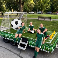 13 Pcs Soccer Parade Float Decorations Set with 1 Gaint Inflatable Soccer Bal…
