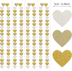 Champagne Heart Streamer Garland 52Ft, Wedding Engagement Bachelorette Party