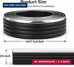 Chrome Body Side Molding Replacement Automotive Trim Kit : 2.5″ Tape-On Molding