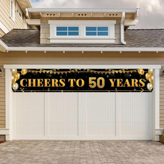50Th Birthday Decorations for Men & Women – 10Ft «Cheers to 50 Years» Black & Go