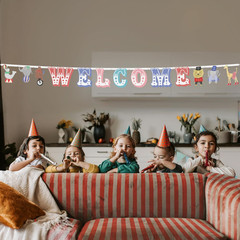Circus Banner Welcome to the Circus Banner Kids Birthday Party Decorations Anima