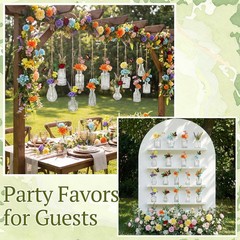 36 PCS Artificial Silk Wildflower Table Centerpiece Flowers Vases Wedding