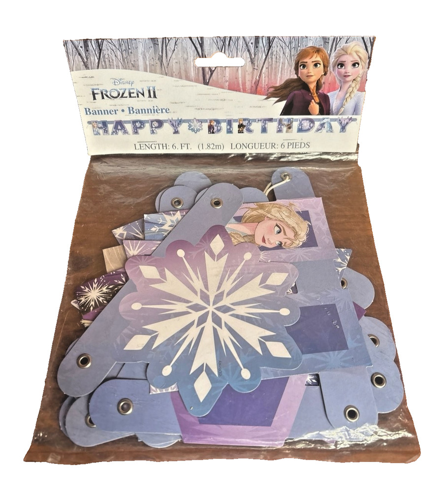Disney Frozen Happy Birthday Banner Elsa Anna Olaf Party Supplies Decor 6ft New