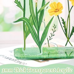 Acrylic Flower Table Centerpieces, Set of 3 Decorative Clear Acrylic Floral C…