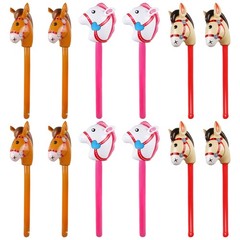 12 Caballitos De Palo Inflables Juguetes Caballos Para Fiesta Montar Niños Decor