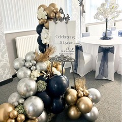 Black Gold Silver Balloons Set 60 Pcs 12 Inch Metallic Chrome Gold Silver Ba