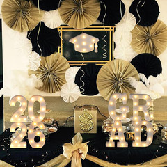 Graduation Party Decorations 2026, 8 LED Long Marquee Light up Letters ‘Grad 202