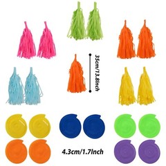 Party Decorations, 41 Pcs Multicoloured Papar Fans Pompoms Garlands String Ti…